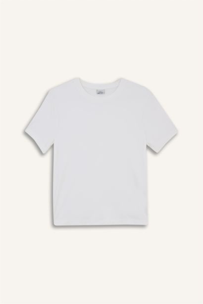 DeFactoFit Standard Fit Sports Basic White T-Shirt