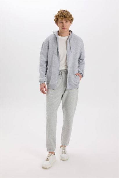 Comfort Fit Hooded Soft Furry Thick Zippered Sweatshirt