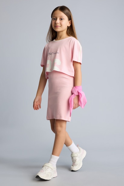 Girl Ribbed Camisole 2 Piece Dress