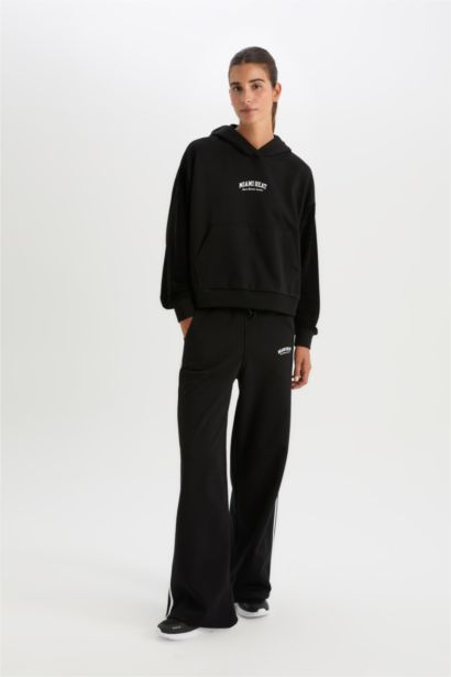 DeFactoFit NBA Miami Heat Hooded Thick Fabric Sweatshirt