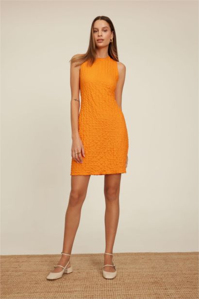 Mini Robe sans manches à Col Rond