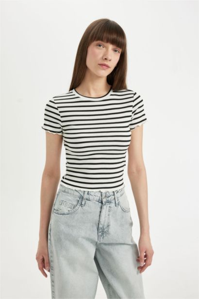 Lot de 2 T-shirts basiques à col rond et manches courtes Coupe slim