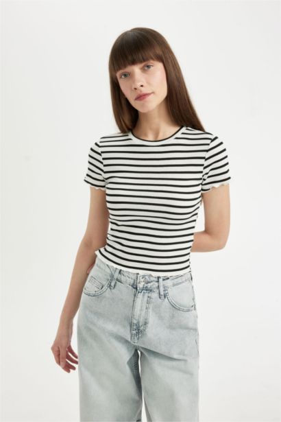 Lot de 2 T-shirts basiques à col rond et manches courtes Coupe slim