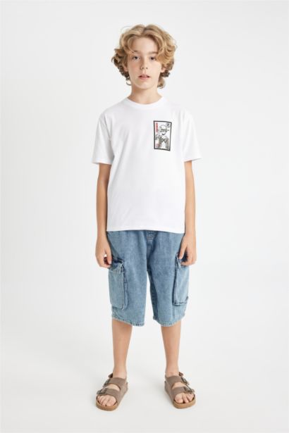 Boy One Piece Regular Fit Back Printed T-Shirt