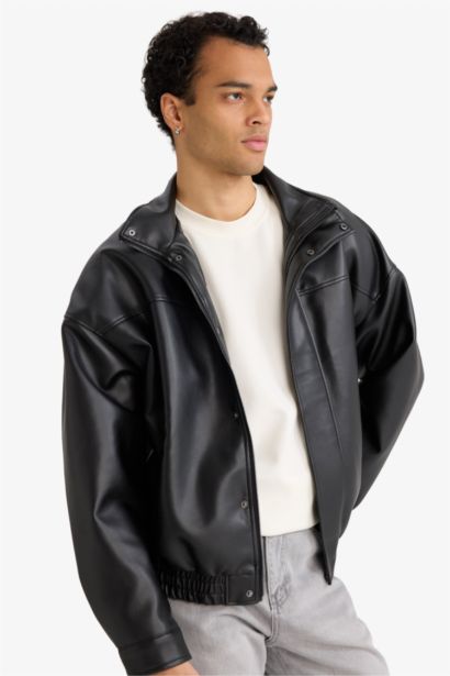 Oversize Fit Faux Leather Jacket