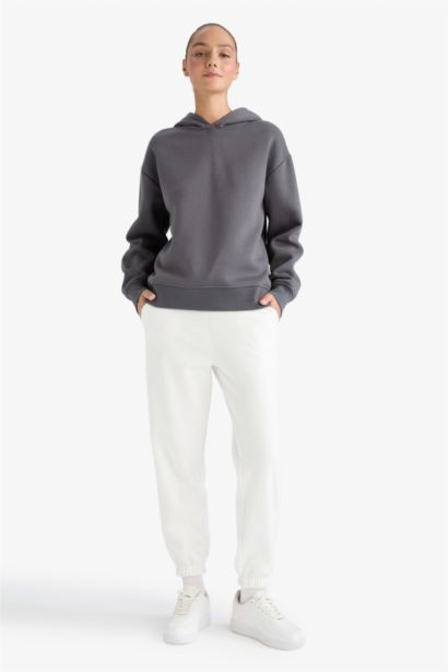 Relax Fit Basic Hooded Sweatshirt