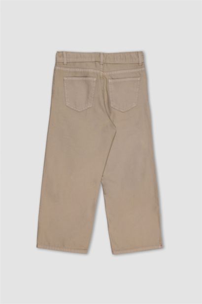 Straıght Fıt Geniş Paça Gabardin Pantolon Kız Çocuk