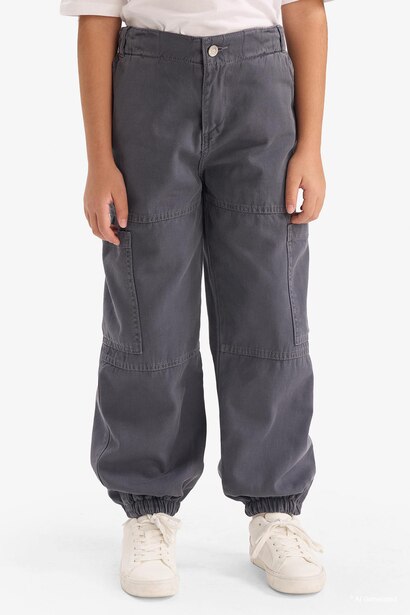 Girl Parachute Cotton Cargo Pants