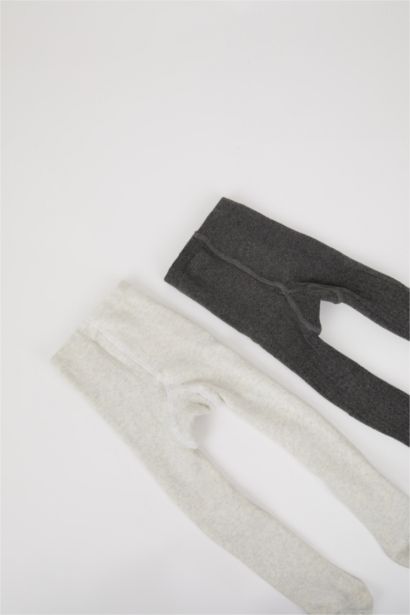 Erkek Bebek Dikişsiz 2'li Pamuklu Külotlu Çorap