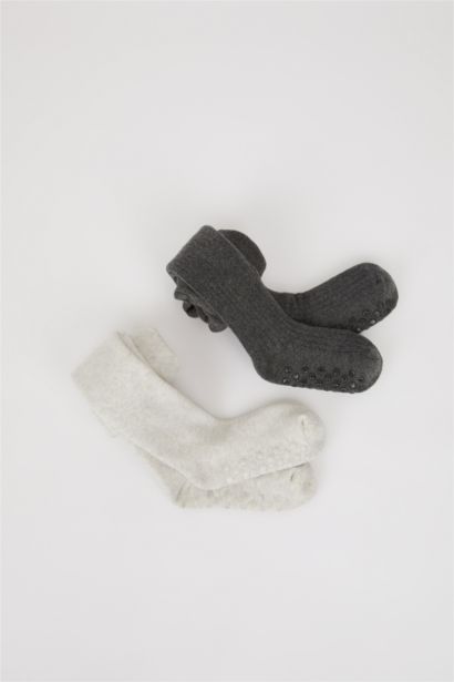 Erkek Bebek Dikişsiz 2'li Pamuklu Külotlu Çorap