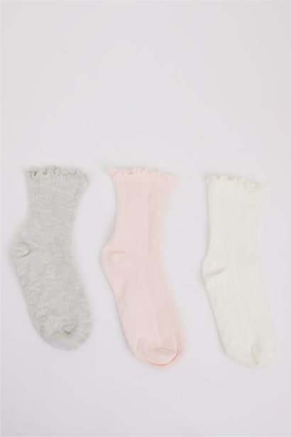 Baby Girl Non Slip Sock 3 Piece Cotton Long Socks