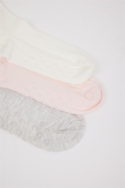 Baby Girl Non Slip Sock 3 Piece Cotton Long Socks