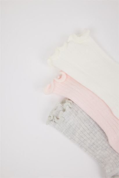 Baby Girl Non Slip Sock 3 Piece Cotton Long Socks