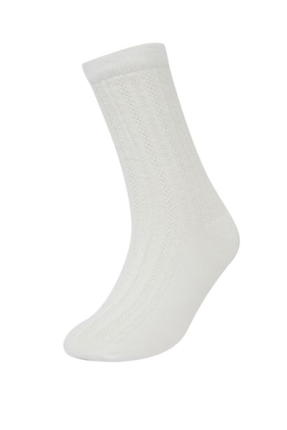 جوارب بناتي طويل قطن - 3 قطع