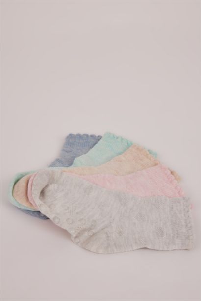 Baby Girl Non-Slip Base 5 Piece Cotton Long Socks