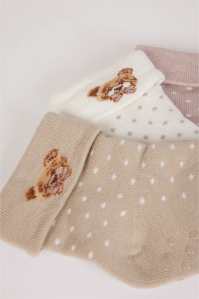 جوارب بناتي طويل قطن - 3 قطع