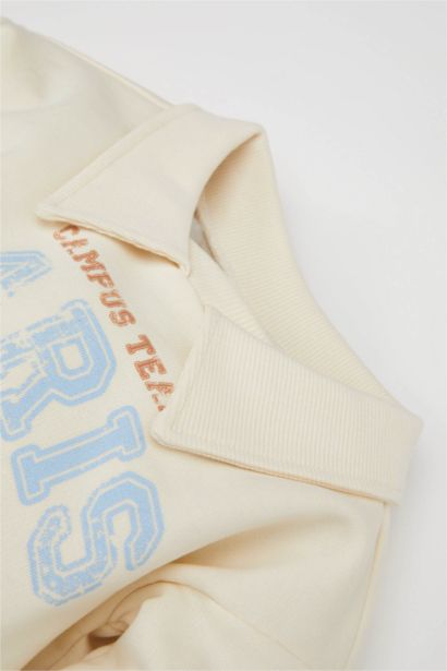 Robe en Tricot en tissu Sweat fin à Col de Chemise à manches longues