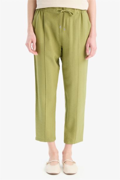 Pantalon basique à taille élastique Coupe droite