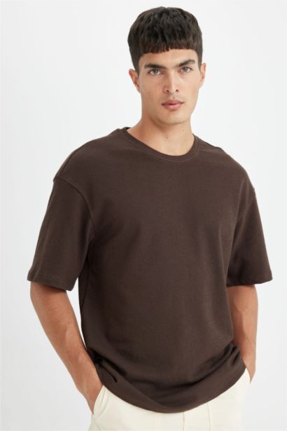 Relax Fit Crew Neck Cotton Short Sleeve Basic T-Shirt
