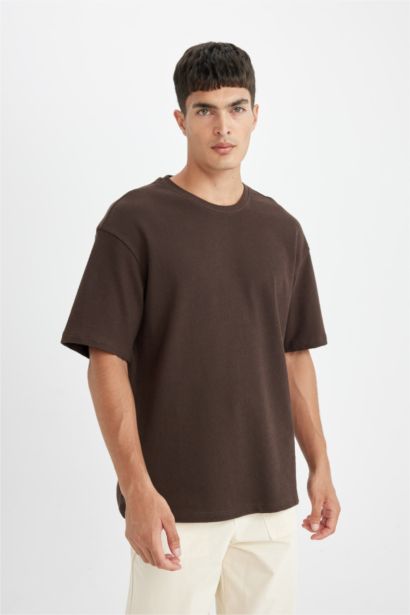 Relax Fit Crew Neck Cotton Short Sleeve Basic T-Shirt