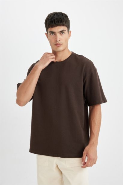 Relax Fit Crew Neck Cotton Short Sleeve Basic T-Shirt