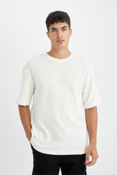 T-Shirt 100% coton à col rond et coupe relax