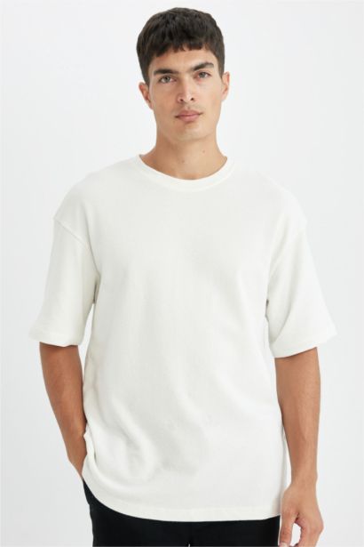 Relax Fit Crew Neck Cotton Short Sleeve Basic T-Shirt
