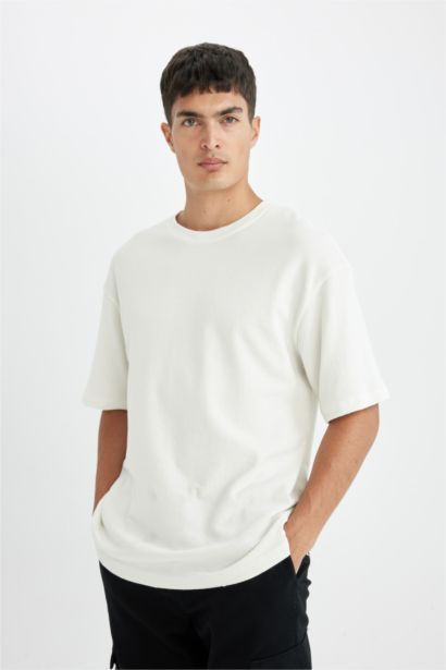 Relax Fit Crew Neck Cotton Short Sleeve Basic T-Shirt