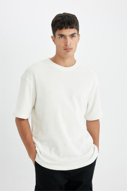 Relax Fit Crew Neck Cotton Short Sleeve Basic T-Shirt