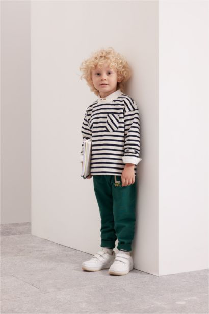 Beli Paçası Lastikli Baskılı Okul Eşofman Altı Erkek Bebek