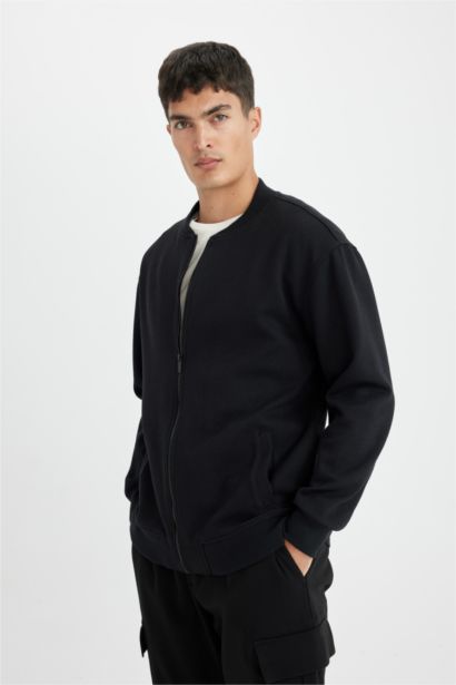 Relax Fit College Collar Bomber Jacket