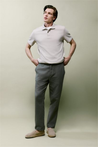 Slim Fit Cotton Trousers
