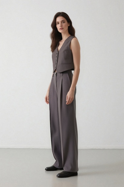 High Waist Wide Leg Trousers
