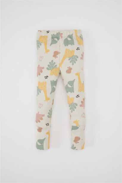 طقم بيبي بناتي قماش خفيف قصة عادية سويت شيرت وليجن - قطعتين