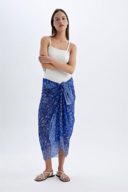 Regular Fit Desenli Vual Pareo-Fall in Love