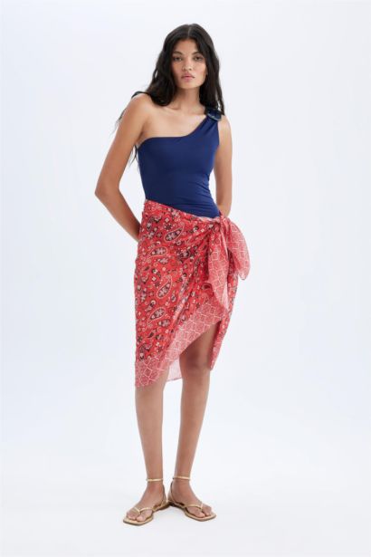 Regular Fit Desenli Vual Pareo-Fall in Love