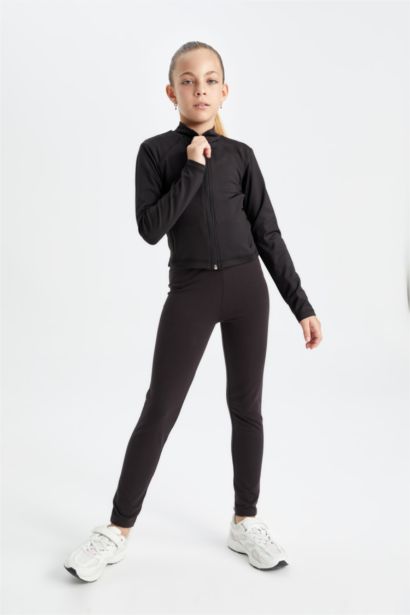 سويت شيرت بناتي بسوستة سليم فيت وياقة عالية