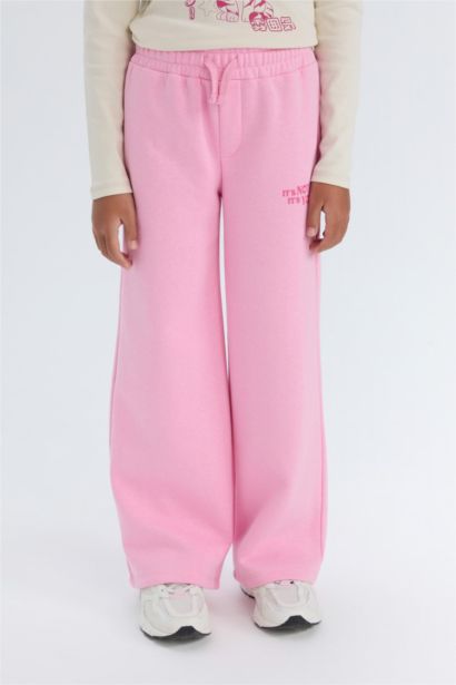 Pantalon de survêtement large avec taille élastique et à imprimé pour fille