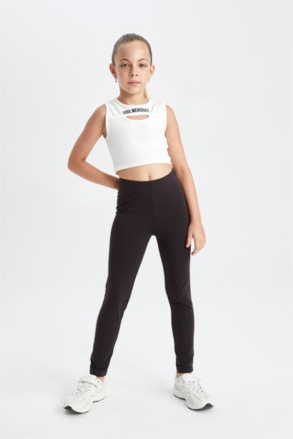 Débardeur Crop Top avec imprimé à Col rond pour Fille