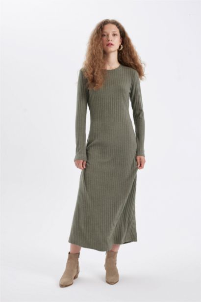 Bodycon Crew Neck Maxi Dress