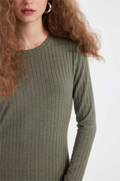 Bodycon Crew Neck Maxi Dress