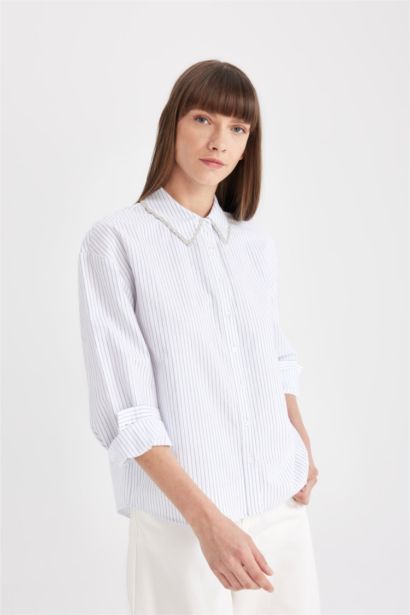 үлкен пішім Ұзын жеңді көйлек