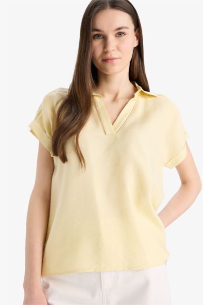 Regular Fit Shirt Collar Short Sleeve Shirt