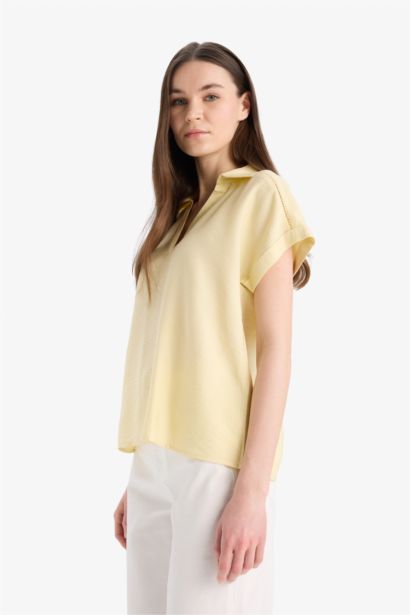 Regular Fit Shirt Collar Short Sleeve Shirt