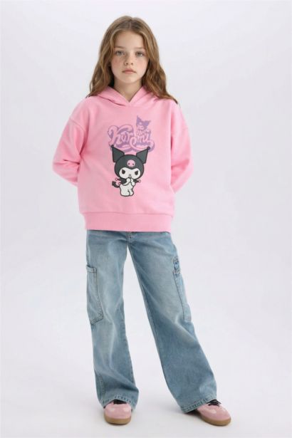 Hatsune Miku Oversize Geniş Kalıp Kapüşonlu Sweatshirt Kız Çocuk