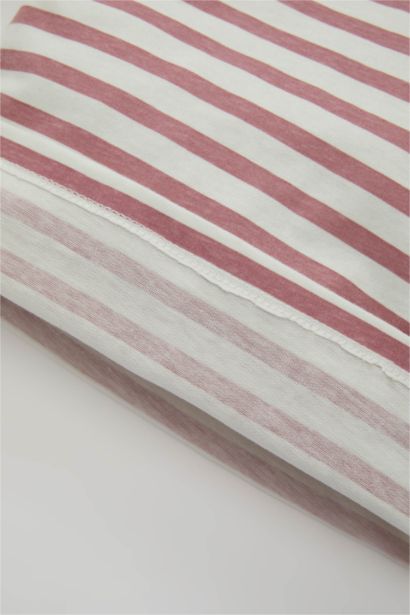 Baby Girl Crew Neck Striped Cotton T-Shirt