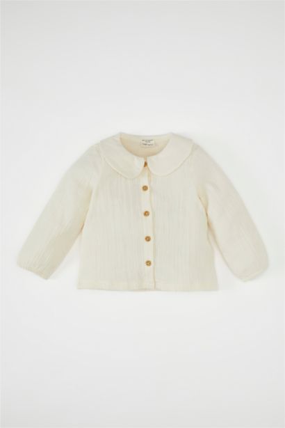 Baby Girl Baby Collar Long Sleeve Shirt