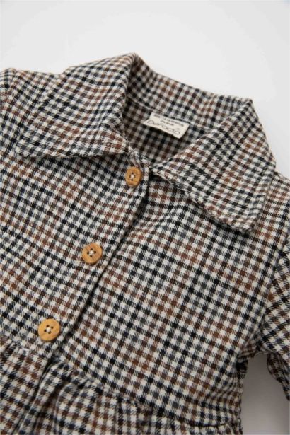 فستان بيبي بناتي فلانيل قصة عادية كم طويل