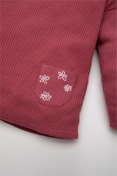 طقم بيبي بناتي تيشيرت فلورال وافل قصة عادية وليجن - قطعتين