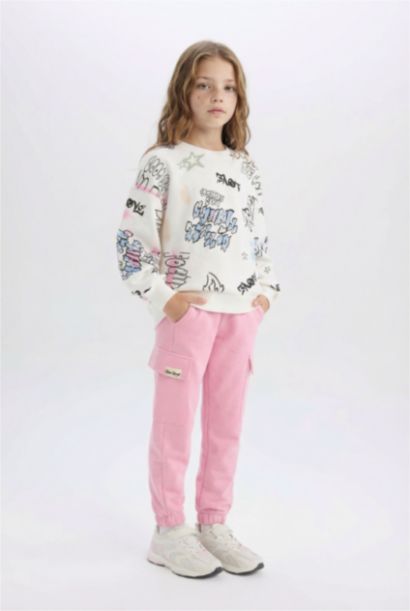 Girl Elastic Waist Cargo Jogger Sweatpants